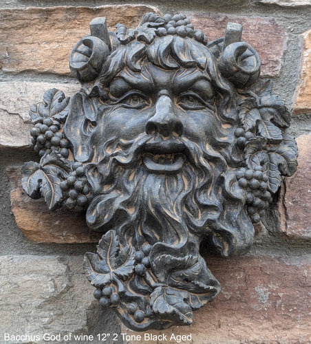 Roman Greek Bacchus God of wine ritual madness and ecstasy - Bacchus bust Sculptural Wall frieze plaque relief www.Neo-Mfg.com 12