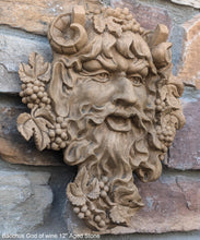 Load image into Gallery viewer, Roman Greek Bacchus God of wine ritual madness and ecstasy - Bacchus bust Sculptural Wall frieze plaque relief www.Neo-Mfg.com 12&quot;
