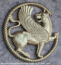 Load image into Gallery viewer, Assyrian Marchant winged lion Persian Griffin wall Sculpture www.Neo-Mfg.com 12.5&quot;
