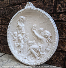 Load image into Gallery viewer, Roman Greek Dionysus God of wine ritual madness and ecstasy - Bacchus Satyr Sculptural Wall frieze plaque relief www.Neo-Mfg.com 14&quot;

