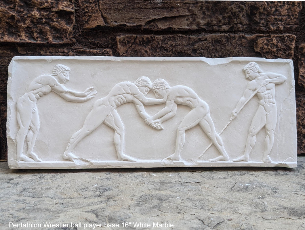 Nude Male Wrestlers Wall Plaque Antique Reproduction Figure Sculptural Wall frieze plaque relief www.Neo-Mfg.com 16