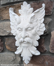 Load image into Gallery viewer, Green Man Michelangelo Florentine Man Grünmann Wandskulptur Mittel wall Sculpture Mask Wall Plaque Vintage sculpture 12" www.Neo-Mfg.com
