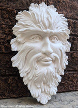 Load image into Gallery viewer, Green Man Leaf Face 14" Tree Man Mythical wall Sculpture Mask Wall Plaque Vintage sculpture 14" www.Neo-Mfg.com
