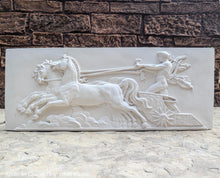 Load image into Gallery viewer, Roman Greek Apollo on Chariot plaque wall relief www.Neo-Mfg.com 19.5&quot; large museum reproduction Brachard
