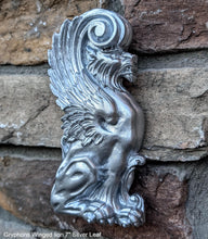 Load image into Gallery viewer, Griffin gryphons Winged lion wall Sculpture plaque set pair 7.75" ea www.Neo-Mfg.com Home decor mystical b13
