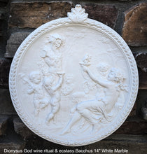 Load image into Gallery viewer, Roman Greek Dionysus God of wine ritual madness and ecstasy - Bacchus Satyr Sculptural Wall frieze plaque relief www.Neo-Mfg.com 14&quot;

