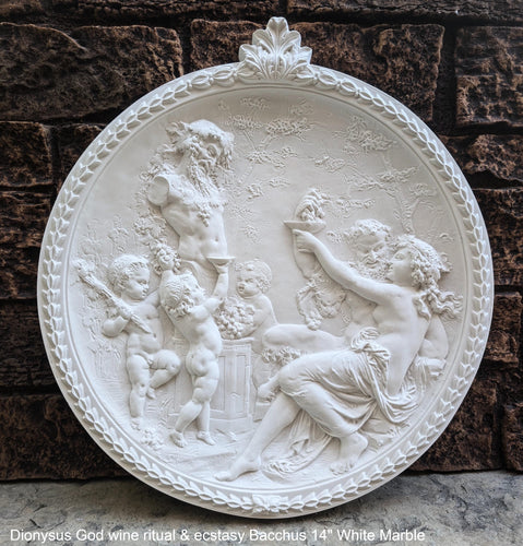 Roman Greek Dionysus God of wine ritual madness and ecstasy - Bacchus Satyr Sculptural Wall frieze plaque relief www.Neo-Mfg.com 14