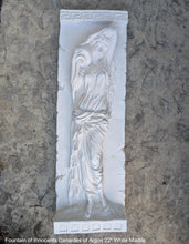 Load image into Gallery viewer, Roman Greek Carved nymph Fountain of Innocents Danaides of Argos Dress Figure Sculptural Wall frieze plaque relief www.Neo-Mfg.com 22&quot;
