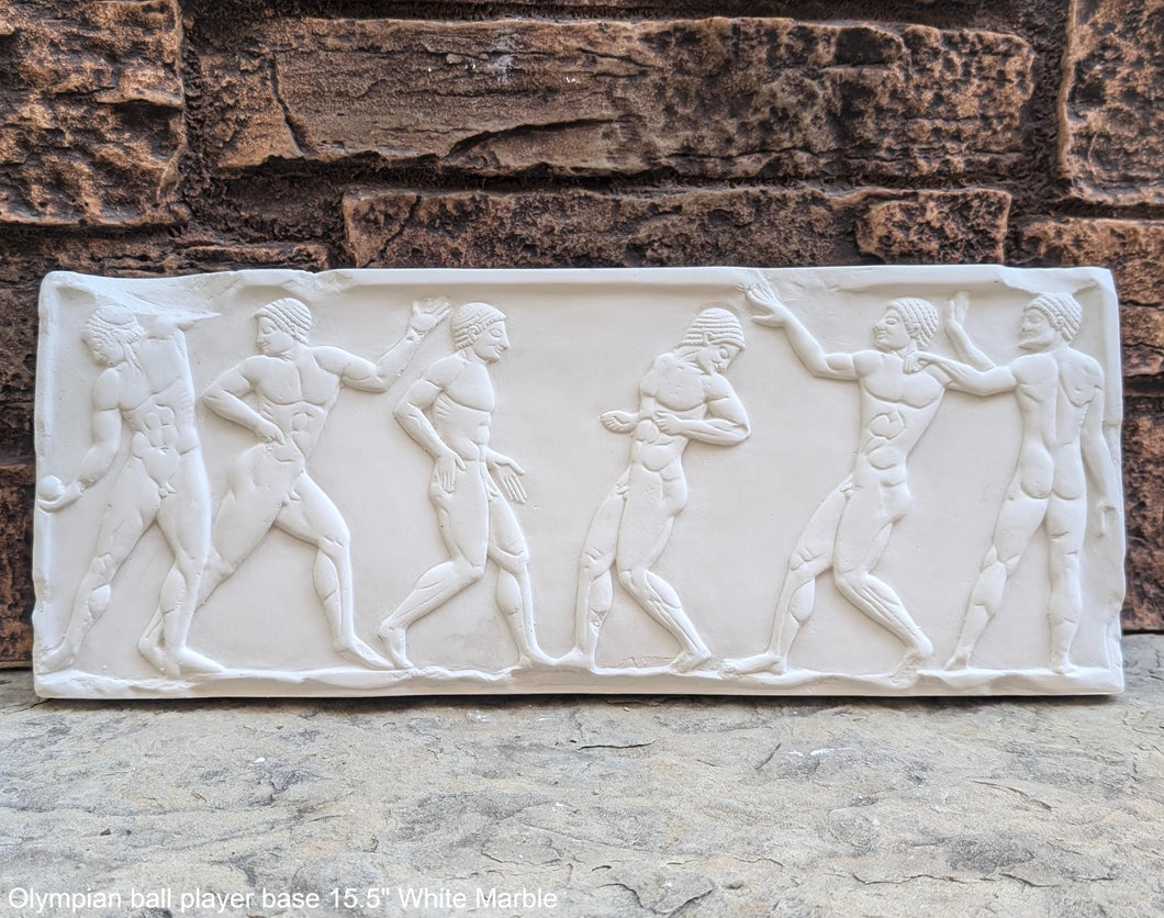 Olympian Ball player base Wall Plaque Antique Reproduction Figure Sculptural Wall frieze plaque relief www.Neo-Mfg.com 15.5