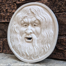 Load image into Gallery viewer, Roman Greek Mouth of truth Bocca della Verita Sculptural Wall frieze plaque relief www.Neo-Mfg.com 9.5&quot;
