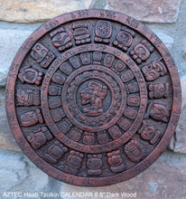 Load image into Gallery viewer, History MAYAN AZTEC Haab Tzolkin CALENDAR Sculptural wall relief plaque 8.5&quot; Museum Quality Neo-Mfg n12
