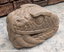 Load image into Gallery viewer, Serpent Quetzalcoaltl bust Aztec Maya Artifact Carved Sculpture Statue 10" www.Neo-Mfg.com
