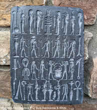 Load image into Gallery viewer, Egyptian hieroglyphics Fragment Sculptural wall relief plaque www.Neo-Mfg.com 9&quot; Museum reproduction
