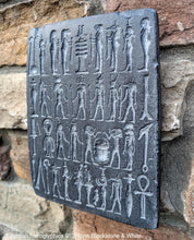 Load image into Gallery viewer, Egyptian hieroglyphics Fragment Sculptural wall relief plaque www.Neo-Mfg.com 9&quot; Museum reproduction
