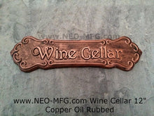 Load image into Gallery viewer, Decor WINE CELLAR wall plaque sign 12" www.Neo-Mfg.com
