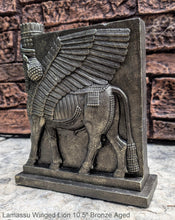 Load image into Gallery viewer, Assyrian Lamassu Nimrud Palace guardians winged Bull Sculpture www.Neo-Mfg.com 10.5&quot; Mesopotamia statue 360
