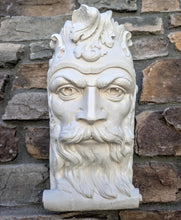 Load image into Gallery viewer, Bearded Man Wall Corbel Bracket carving Sculptural wall relief plaque 11.125" www.Neo-Mfg.com
