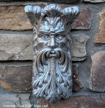 Load image into Gallery viewer, Roman Greek Zeus greenman wall Shelf corbel Grotesque goblin sculpture www.NEO-MFG.com 8 3/8" Mythical Bracket

