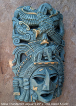 Load image into Gallery viewer, Aztec Maya Artifact mask Thunderbird Jaguar Sculpture Statue 9.25" Tall www.Neo-Mfg.com
