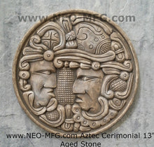 Load image into Gallery viewer, History MAYAN AZTEC CEREMONIAL Sculptural wall relief plaque 17&quot; Neo-Mfg
