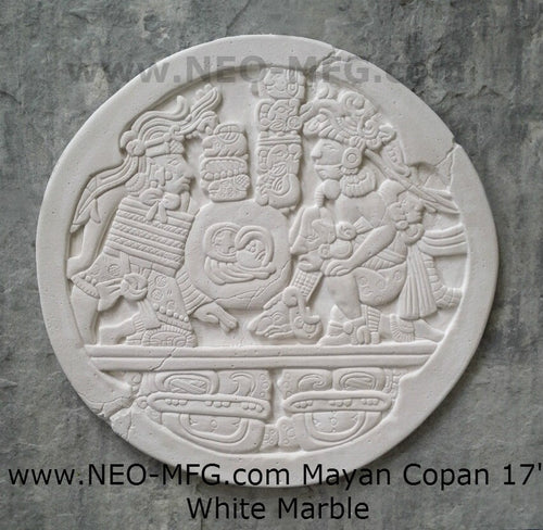 History Mayan Aztec Copal ball court scoreboard Sculptural wall relief plaque 17