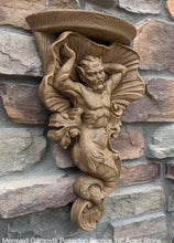 Load image into Gallery viewer, Griffin Gargoyle wall Shelf Rare Handmade Huge Mermaid Bracket Wall Sculpture Sconce www.NEO-MFG.com 16"
