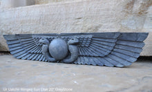 Load image into Gallery viewer, History Egyptian Ur Uatchti Winged Sun Disk Pediment hieroglyph Sculptural wall art relief www.Neo-Mfg.com 20"
