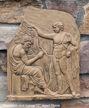 Load image into Gallery viewer, Roman Greek Daedalus and Icarus Stone Carving Sculpture Wall relief 12" www.Neo-Mfg.com museum reproduction
