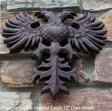 Load image into Gallery viewer, Phoenix double headed Eagle Coat of Arms sculpture wall frieze 12" www.Neo-Mfg.com

