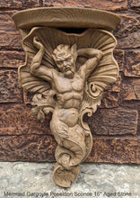 Load image into Gallery viewer, Griffin Gargoyle wall Shelf Rare Handmade Huge Mermaid Bracket Wall Sculpture Sconce www.NEO-MFG.com 16"
