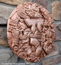 Load image into Gallery viewer, History Aztec Maya Artifact Coyolxauhqui Moon goddess wall relief Sculpture 11" Tall www.Neo-Mfg.com home decor art n3
