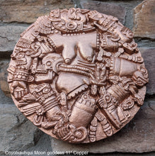 Load image into Gallery viewer, History Aztec Maya Artifact Coyolxauhqui Moon goddess wall relief Sculpture 11" Tall www.Neo-Mfg.com home decor art n3
