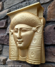 Load image into Gallery viewer, Egyptian Hathor Capital Relief fragment head bust wall plaque art Sculpture 12" www.Neo-Mfg.com Museum reproduction

