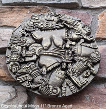 Load image into Gallery viewer, History Aztec Maya Artifact Coyolxauhqui Moon goddess wall relief Sculpture 11" Tall www.Neo-Mfg.com home decor art n3
