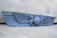 Load image into Gallery viewer, History Egyptian Ur Uatchti Winged Sun Disk Pediment hieroglyph Sculptural wall art relief www.Neo-Mfg.com 20"
