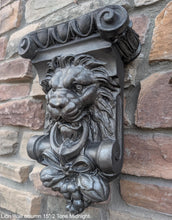Load image into Gallery viewer, Animal Lion Face Corbel shelf Column plaque Fragment relief www.Neo-Mfg.com 15" home decor
