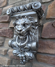 Load image into Gallery viewer, Animal Lion Face Corbel shelf Column plaque Fragment relief www.Neo-Mfg.com 15" home decor
