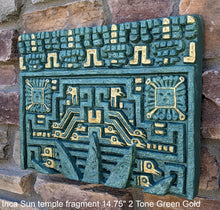 Load image into Gallery viewer, Peru Inca Mesoamerican Sun temple fragment carving Sculptural wall relief plaque 14.75" www.Neo-Mfg.com
