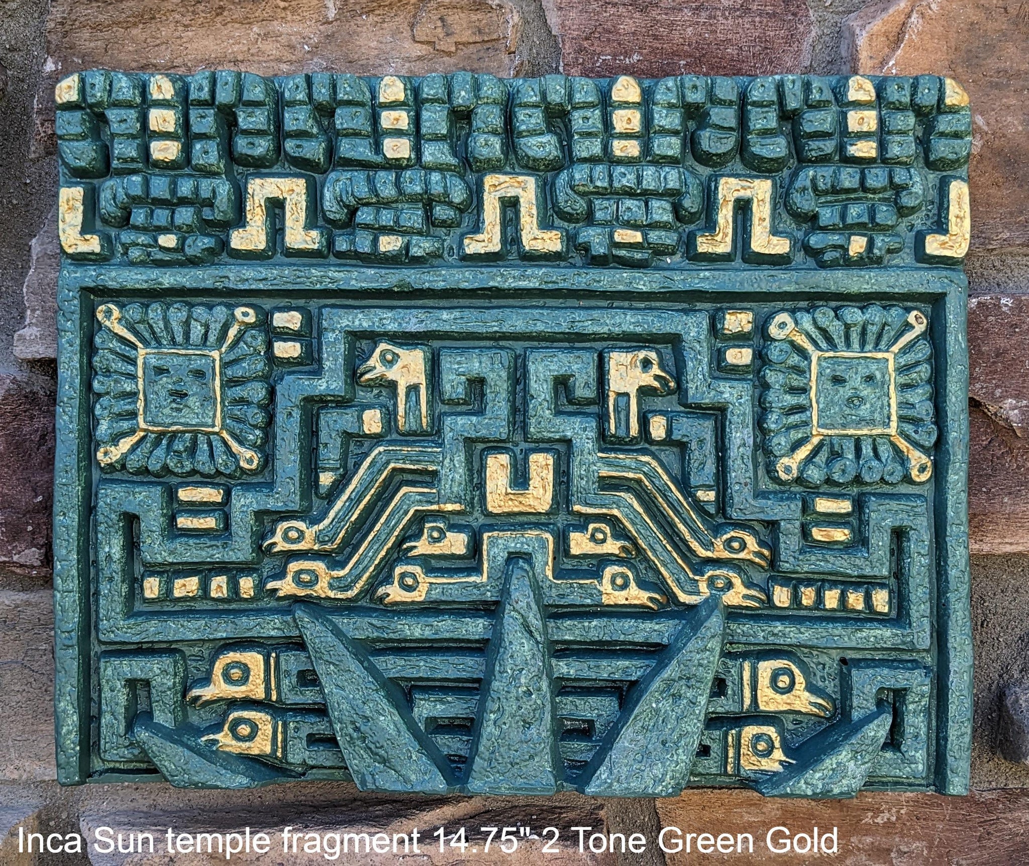Peru Inca Mesoamerican Sun temple fragment carving Sculptural wall