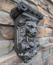 Load image into Gallery viewer, Animal Lion Face Corbel shelf Column plaque Fragment relief www.Neo-Mfg.com 15" home decor
