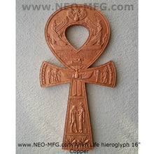 Load image into Gallery viewer, History Egyptian Ankh Key of Life hieroglyph Sculptural wall relief www.Neo-Mfg.com 16"
