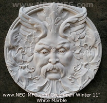 Load image into Gallery viewer, Roman Greek BACCHUS Greenman Winter Figure Sculptural Wall frieze plaque Fragment relief www.Neo-Mfg.com 11&quot; c1
