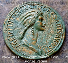 Load image into Gallery viewer, Roman Greek Coin Emperor Claudius second wife Agrippina (mother of Nero) Sculptural Wall relief www.Neo-Mfg.com 12&quot; c7
