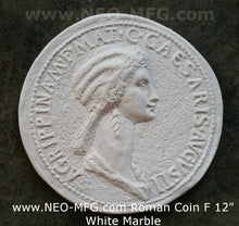 Load image into Gallery viewer, Roman Greek Coin Emperor Claudius second wife Agrippina (mother of Nero) Sculptural Wall relief www.Neo-Mfg.com 12&quot; c7
