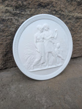 Load image into Gallery viewer, Four Seasons wall sculpture relief plaque www.NEO-MFG.com Thorvaldsen Royal Copenhagen style 5.125"
