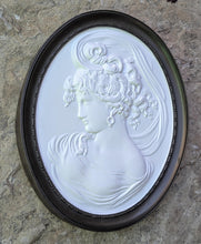 Load image into Gallery viewer, Victorian Cameo silhouette West wind Sculpture wall Plaque Bas relief 11" www.Neo-Mfg.com left face Bottee 1889 world fair m20a
