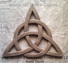 Load image into Gallery viewer, Celtic decor Trinity Knot triquetra Wall Plaque sculpture Irish www.Neo-Mfg.com 12&quot;
