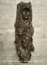 Load image into Gallery viewer, History Native American 3 Warrior bust Chiefs of the Oglala Sioux Bas-Relief Sculpture Statue 17&quot; Tall www.Neo-Mfg.com
