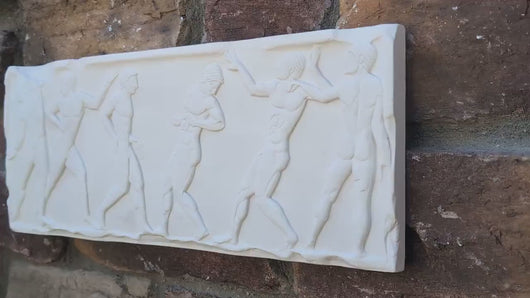 Olympian Ball player base Wall Plaque Antique Reproduction Figure Sculptural Wall frieze plaque relief www.Neo-Mfg.com 15.5"