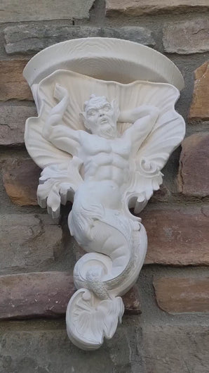 Griffin Gargoyle wall Shelf Rare Handmade Huge Mermaid Bracket Wall Sculpture Sconce www.NEO-MFG.com 16"